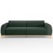 Sofá 03 Lugares Para Sala de Estar Kiev 230 cm D02 Linho Verde Musgo C-117 - Lyam Decor
