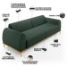 Sofá 03 Lugares Para Sala de Estar Kiev 230 cm D02 Linho Verde Musgo C-117 - Lyam Decor