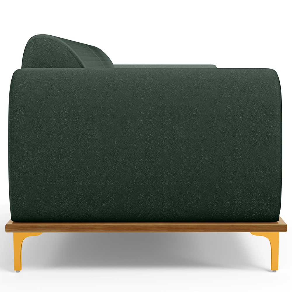 Sofá 03 Lugares Para Sala de Estar Kiev 230 cm D02 Linho Verde Musgo C-117 - Lyam Decor