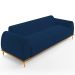 Sofá 03 Lugares Para Sala de Estar Kiev 230 cm D02 Veludo Azul Marinho C-304 - Lyam Decor