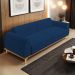 Sofá 03 Lugares Para Sala de Estar Kiev 230 cm D02 Veludo Azul Marinho C-304 - Lyam Decor