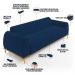 Sofá 03 Lugares Para Sala de Estar Kiev 230 cm D02 Veludo Azul Marinho C-304 - Lyam Decor