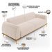 Sofá 03 Lugares Para Sala de Estar Kiev 230 cm D02 Veludo Bege C-309 - Lyam Decor