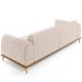 Sofá 03 Lugares Para Sala de Estar Kiev 230 cm D02 Veludo Bege C-309 - Lyam Decor