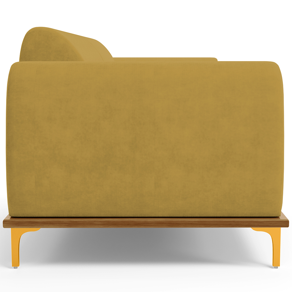 Sofá 03 Lugares Para Sala de Estar Kiev 230 cm D02 Veludo Mostarda C-260 - Lyam Decor