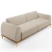 Sofá 04 Lugares Para Sala de Estar Kiev 260 cm D02 Linho Bege C-107 - Lyam Decor