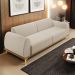 Sofá 04 Lugares Para Sala de Estar Kiev 260 cm D02 Linho Bege C-107 - Lyam Decor