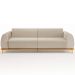 Sofá 04 Lugares Para Sala de Estar Kiev 260 cm D02 Linho Bege C-107 - Lyam Decor