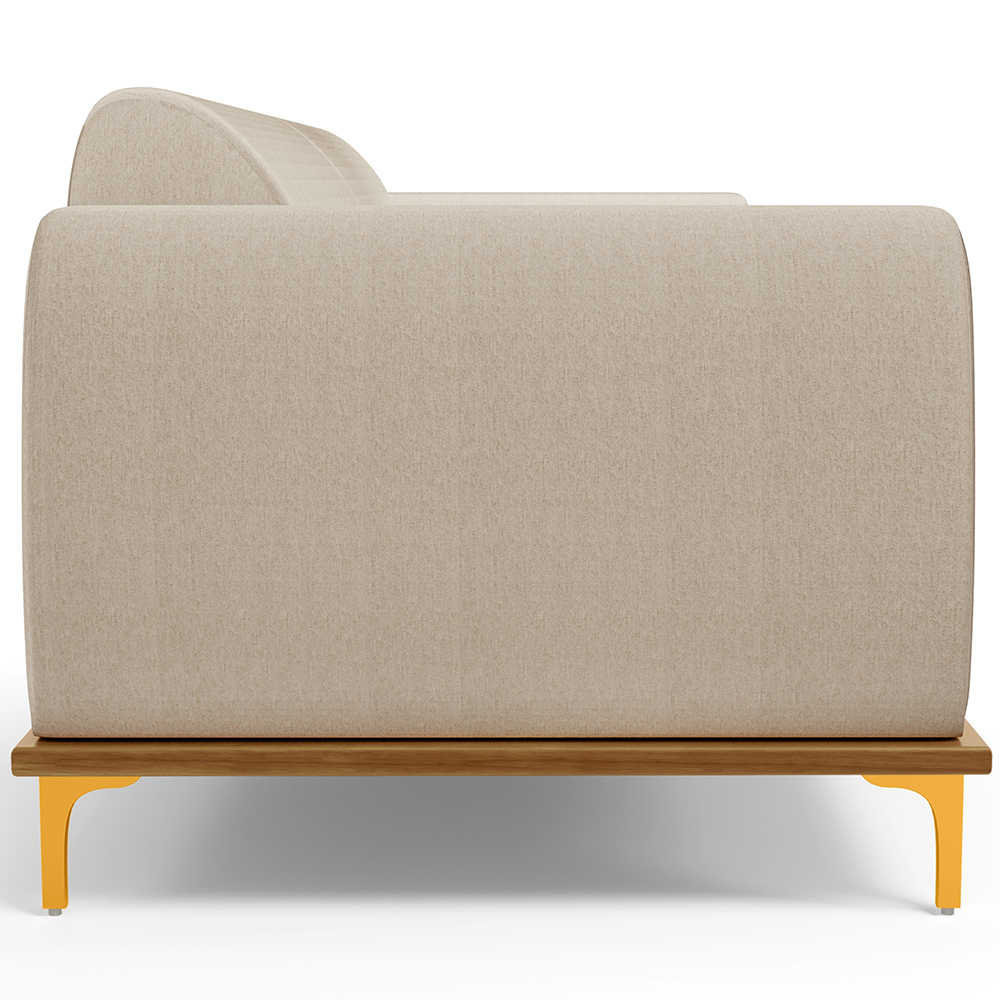 Sofá 04 Lugares Para Sala de Estar Kiev 260 cm D02 Linho Bege C-107 - Lyam Decor