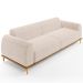Sofá 04 Lugares Para Sala de Estar Kiev 260 cm D02 Veludo Bege C-309 - Lyam Decor
