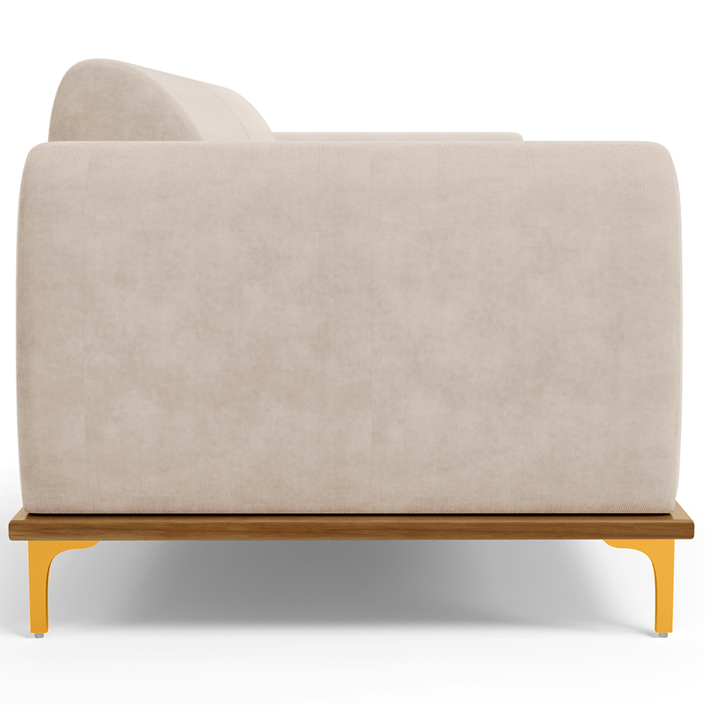 Sofá 04 Lugares Para Sala de Estar Kiev 260 cm D02 Veludo Bege C-309 - Lyam Decor