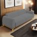 Sofá 04 Lugares Para Sala de Estar Kiev 260 cm D02 Veludo Cinza C-317 - Lyam Decor