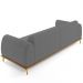 Sofá 04 Lugares Para Sala de Estar Kiev 260 cm D02 Veludo Cinza C-317 - Lyam Decor