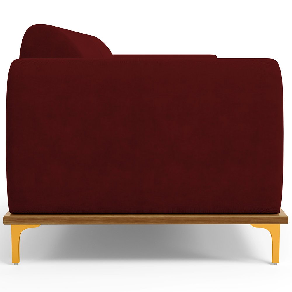 Sofá 04 Lugares Para Sala de Estar Kiev 260 cm D02 Veludo Marsala C-278 - Lyam Decor