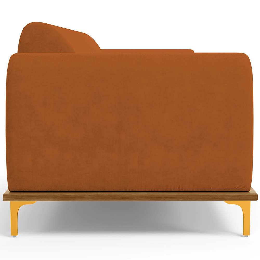 Sofá 04 Lugares Para Sala de Estar Kiev 260 cm D02 Veludo Telha C-262 - Lyam Decor