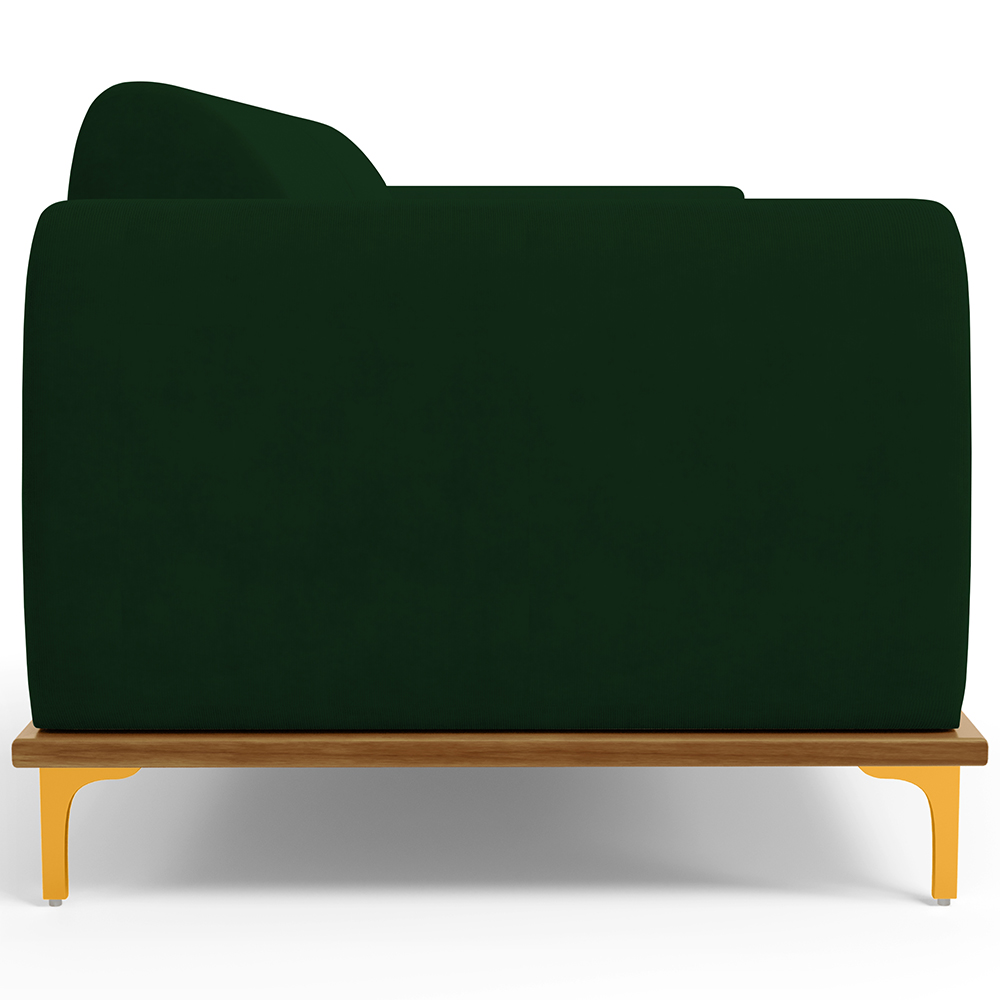 Sofá 04 Lugares Para Sala de Estar Kiev 260 cm D02 Veludo Verde Musgo C-303 - Lyam Decor