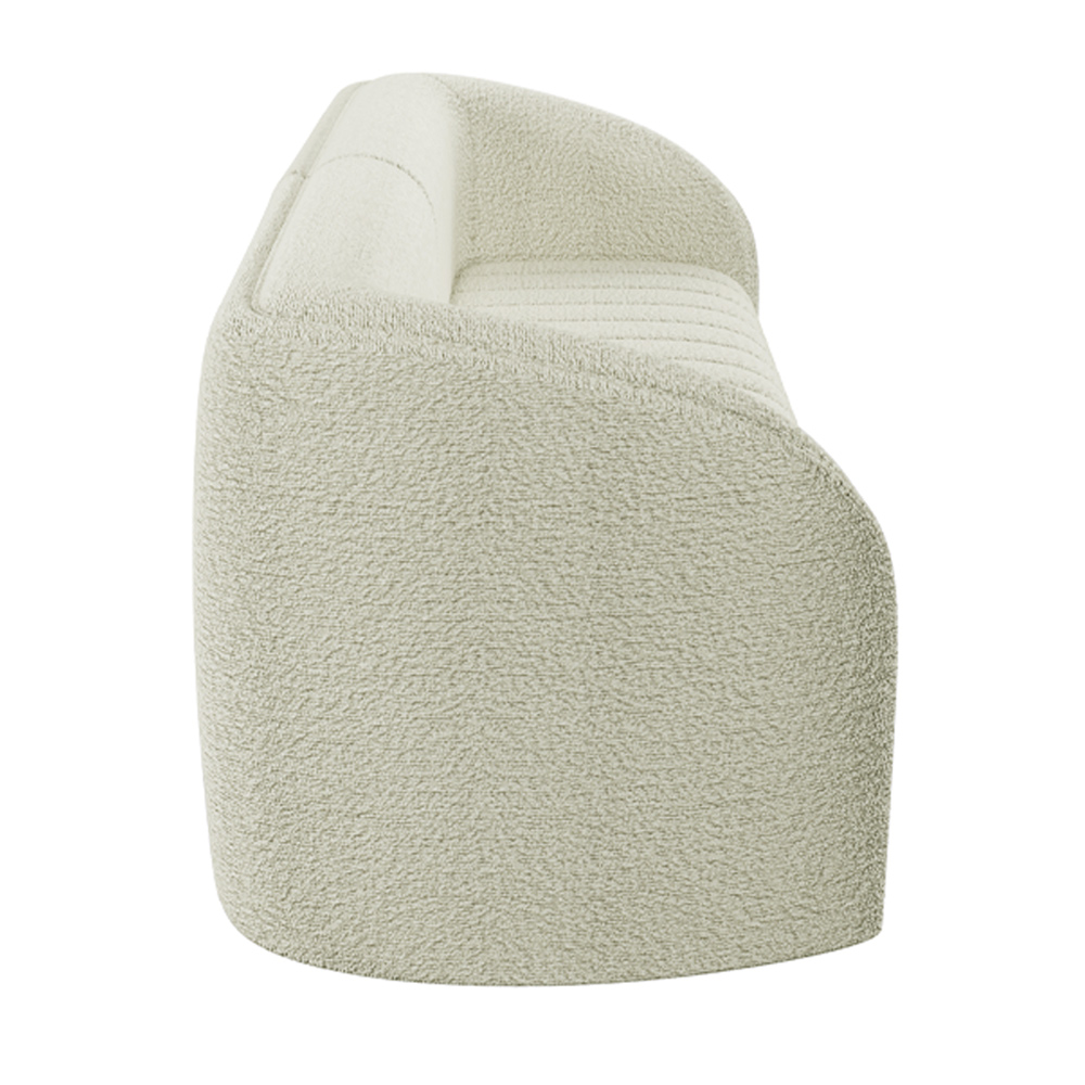 Sofá 05 Lugares Para Sala De Estar 332 cm Lazio M03 Bouclê Bege Claro - Lyam Decor