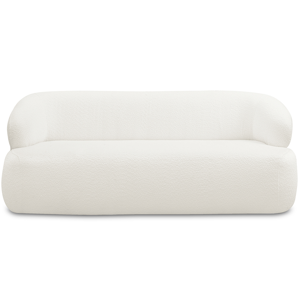 Sofá 2 Lugares Curvo Orgânico Para Sala Living 150cm Barolo L06 Bouclê Branco - Lyam Decor