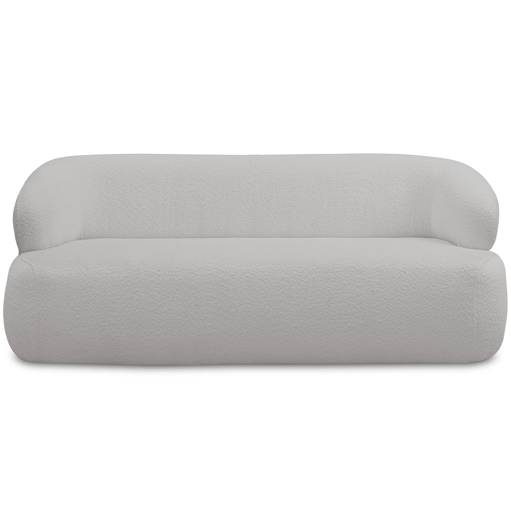 Sofá 2 Lugares Curvo Orgânico Para Sala Living 150cm Barolo L06 Bouclê Cinza - Lyam Decor