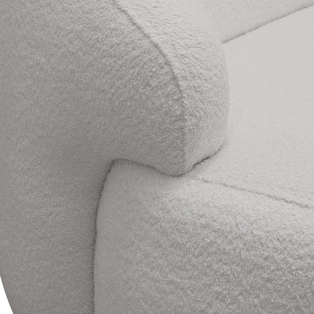 Sofá 2 Lugares Curvo Orgânico Para Sala Living 150cm Barolo L06 Bouclê Cinza - Lyam Decor