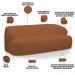 Sofá 2 Lugares Curvo Orgânico Para Sala Living 150cm Barolo L06 Bouclê Terracota - Lyam Decor