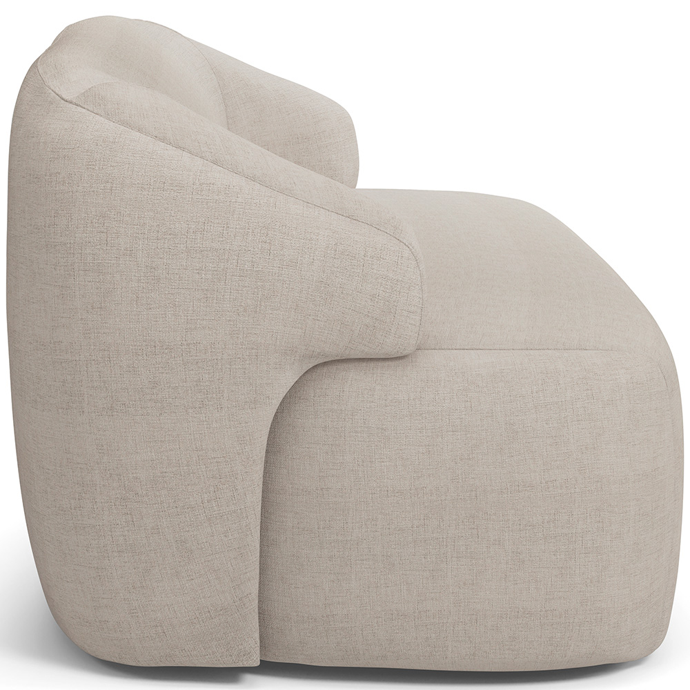 Sofá 2 Lugares Curvo Orgânico Para Sala Living 150cm Barolo L06 Linho Bege - Lyam Decor