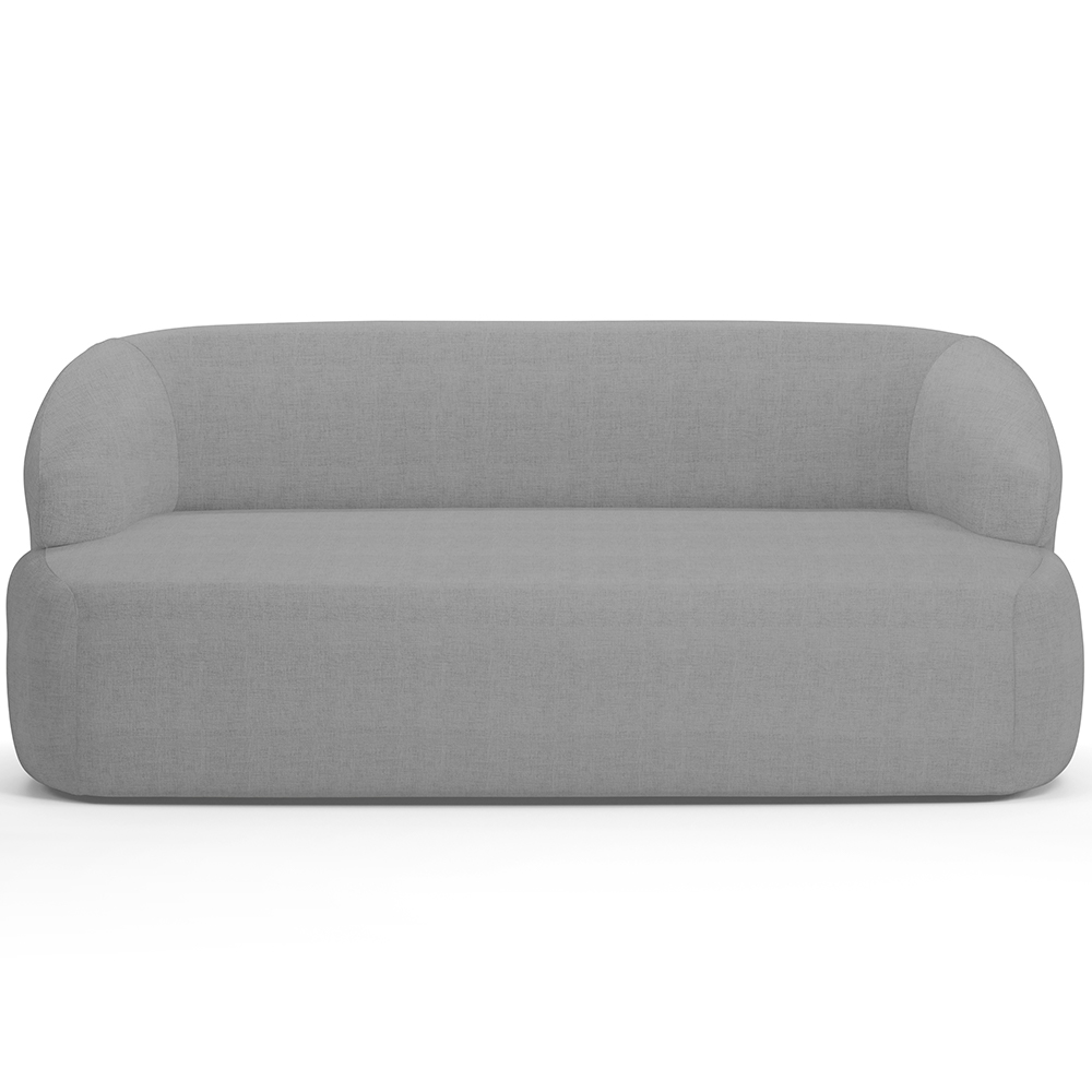 Sofá 2 Lugares Curvo Orgânico Para Sala Living 150cm Barolo L06 Linho Cinza - Lyam Decor