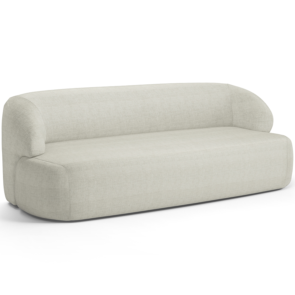 Sofá 2 Lugares Curvo Orgânico Para Sala Living 150cm Barolo L06 Linho Cru - Lyam Decor