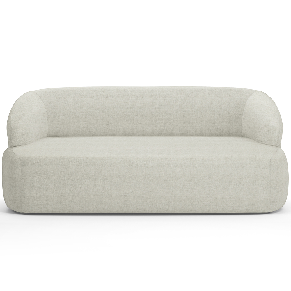 Sofá 2 Lugares Curvo Orgânico Para Sala Living 150cm Barolo L06 Linho Cru - Lyam Decor