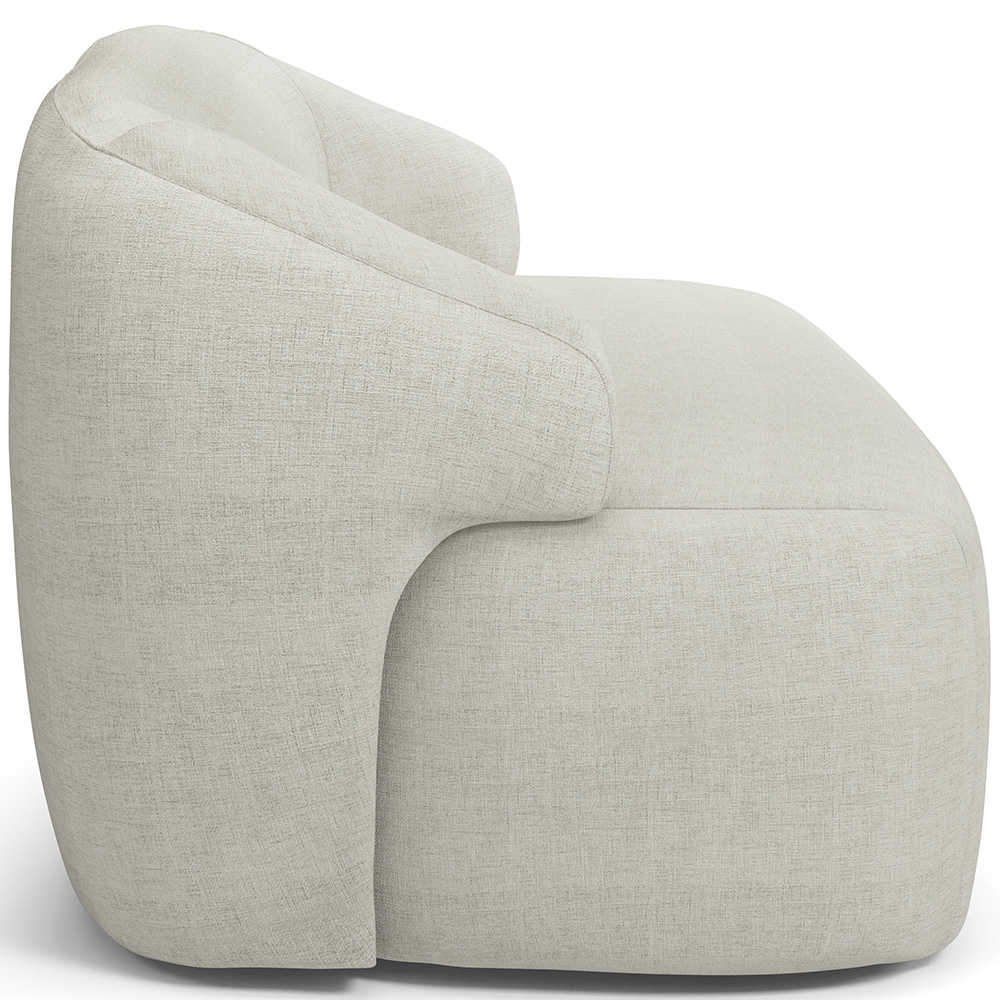 Sofá 2 Lugares Curvo Orgânico Para Sala Living 150cm Barolo L06 Linho Cru - Lyam Decor