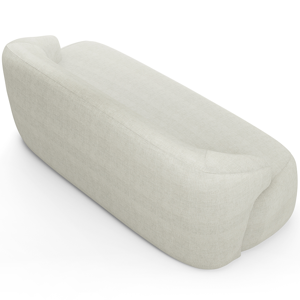 Sofá 2 Lugares Curvo Orgânico Para Sala Living 150cm Barolo L06 Linho Cru - Lyam Decor