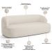 Sofá 2 Lugares Curvo Orgânico Para Sala Living 150cm Barolo L06 Linho Mescla - Lyam Decor