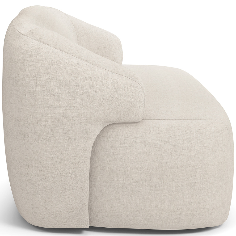 Sofá 2 Lugares Curvo Orgânico Para Sala Living 150cm Barolo L06 Linho Mescla - Lyam Decor