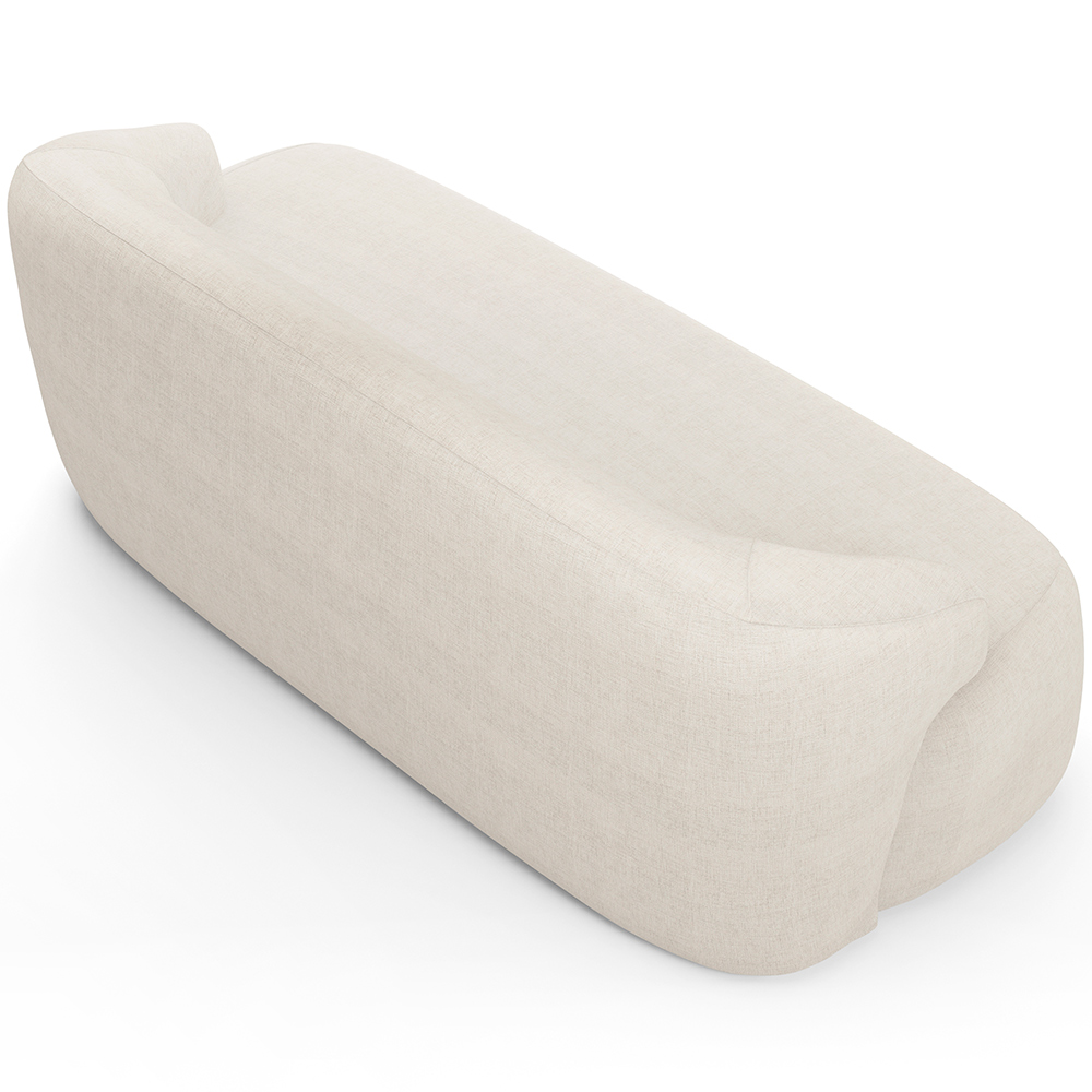 Sofá 2 Lugares Curvo Orgânico Para Sala Living 150cm Barolo L06 Linho Mescla - Lyam Decor