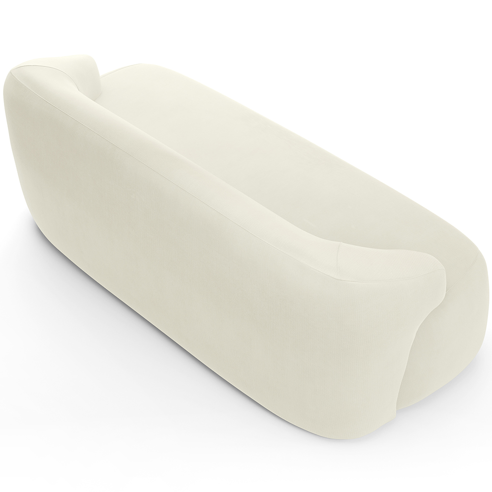 Sofá 2 Lugares Curvo Orgânico Para Sala Living 150cm Barolo L06 Veludo Bege - Lyam Decor