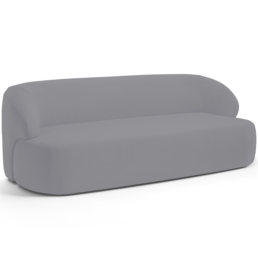 Sofá 2 Lugares Curvo Orgânico Para Sala Living 150cm Barolo L06 Veludo Cinza - Lyam Decor