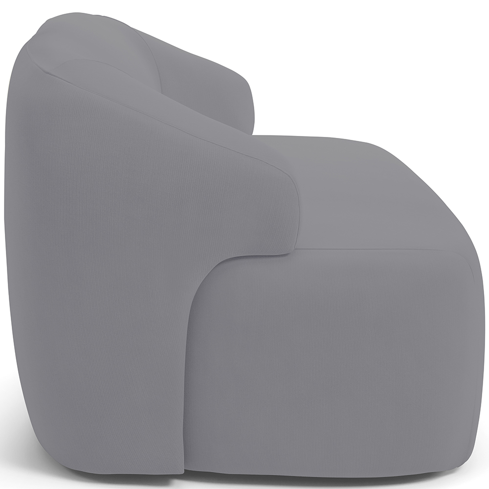 Sofá 2 Lugares Curvo Orgânico Para Sala Living 150cm Barolo L06 Veludo Cinza - Lyam Decor