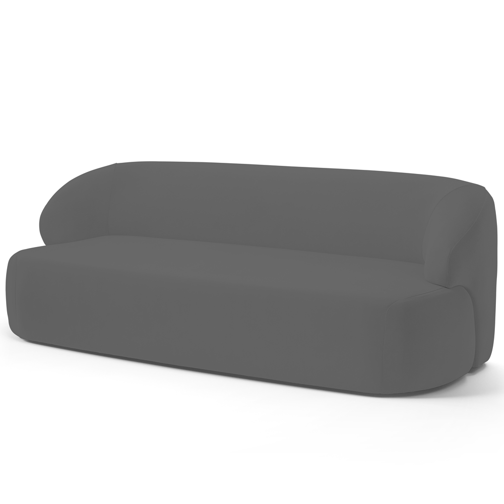 Sofá 2 Lugares Curvo Orgânico Para Sala Living 150cm Barolo L06 Veludo Grafite - Lyam Decor