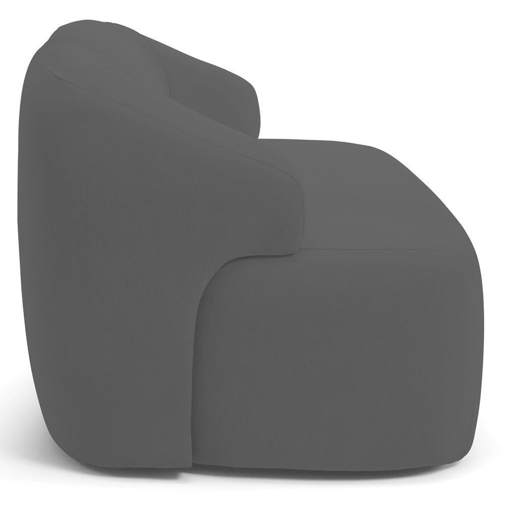 Sofá 2 Lugares Curvo Orgânico Para Sala Living 150cm Barolo L06 Veludo Grafite - Lyam Decor