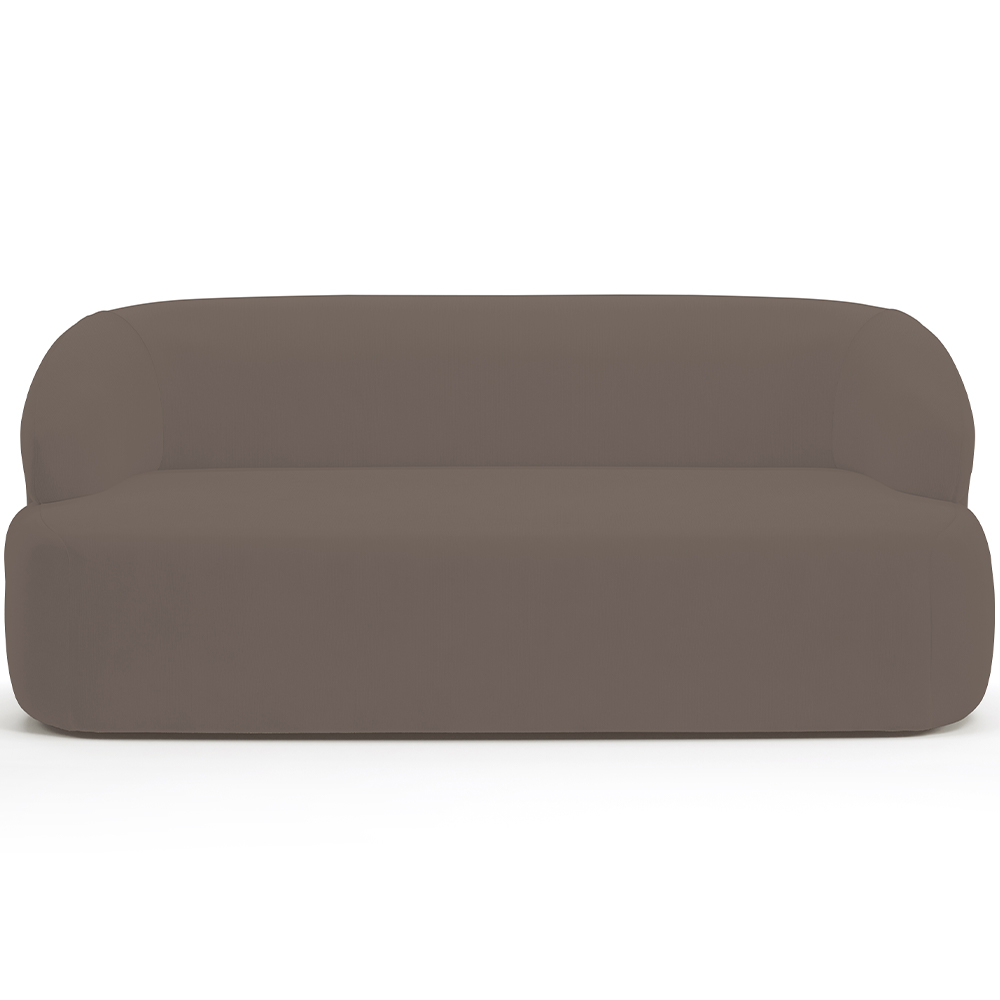 Sofá 2 Lugares Curvo Orgânico Para Sala Living 150cm Barolo L06 Veludo Marrom - Lyam Decor