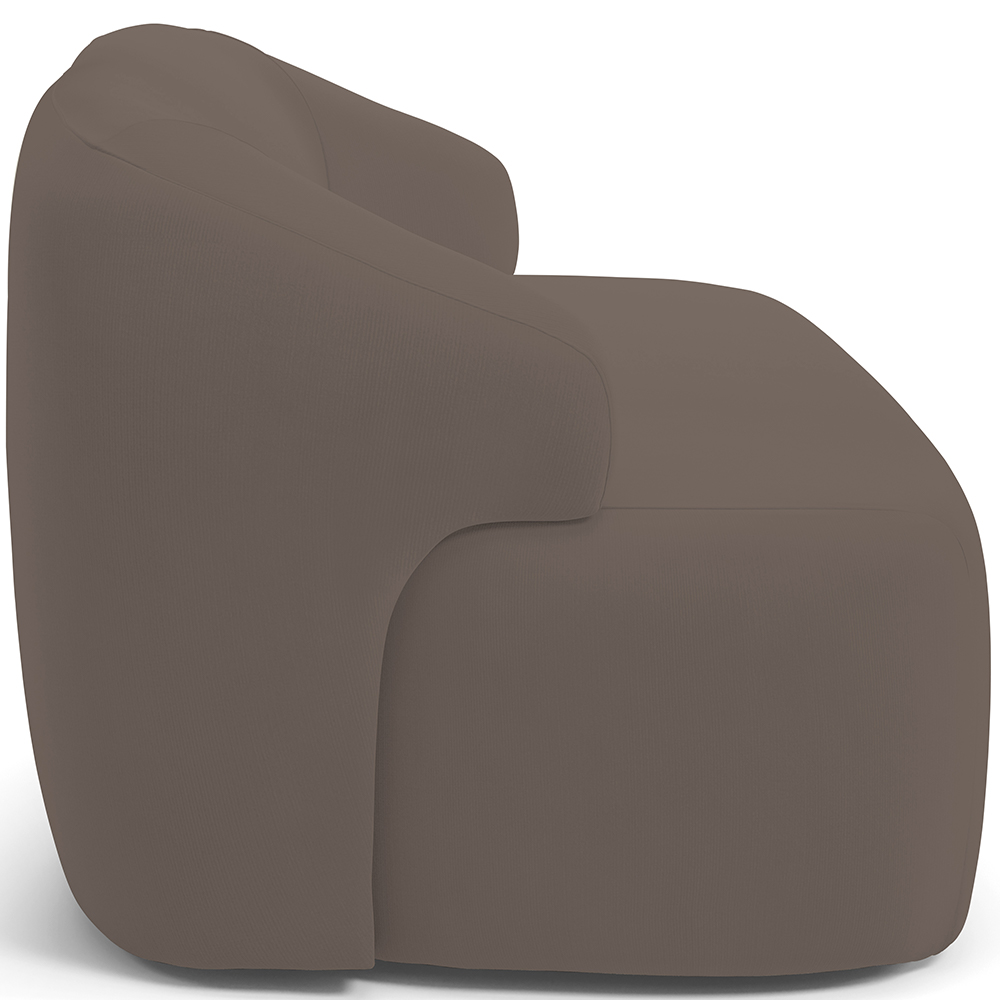 Sofá 2 Lugares Curvo Orgânico Para Sala Living 150cm Barolo L06 Veludo Marrom - Lyam Decor
