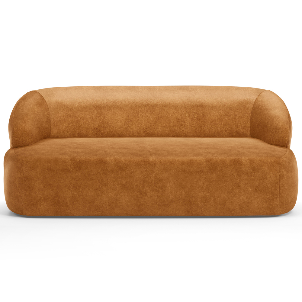 Sofá 2 Lugares Orgânico Para Sala Living 150cm Barolo L06 Couríssimo Whisky- Lyam Decor