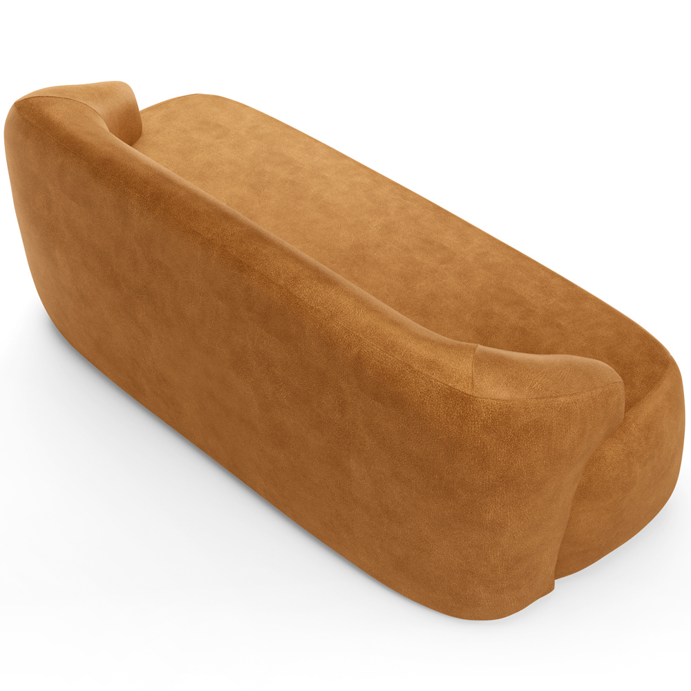 Sofá 2 Lugares Orgânico Para Sala Living 150cm Barolo L06 Couríssimo Whisky- Lyam Decor