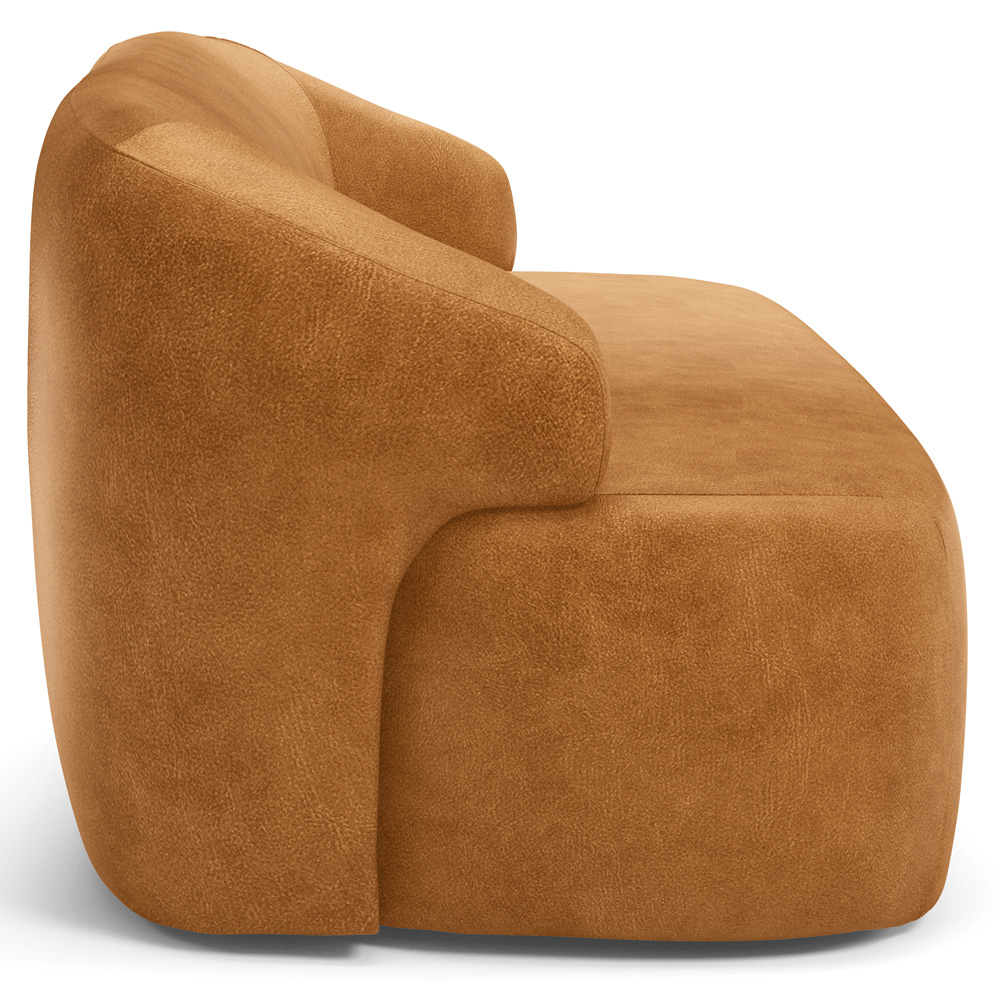 Sofá 2 Lugares Orgânico Para Sala Living 150cm Barolo L06 Couríssimo Whisky- Lyam Decor