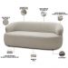 Sofá 2 Lugares Orgânico Sala de Estar Living 140cm Carmen F04 Bouclê Bege - Lyam Decor