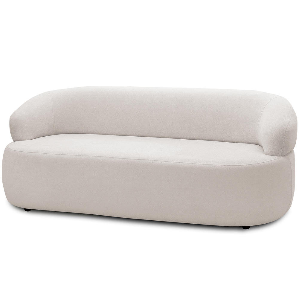 Sofá 2 Lugares Orgânico Sala de Estar Living 140cm Carmen F04 Bouclê Off White - Lyam Decor