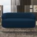 Sofá 2 Lugares Orgânico Sala de Estar Living 140cm Carmen F04 Veludo Azul - Lyam Decor