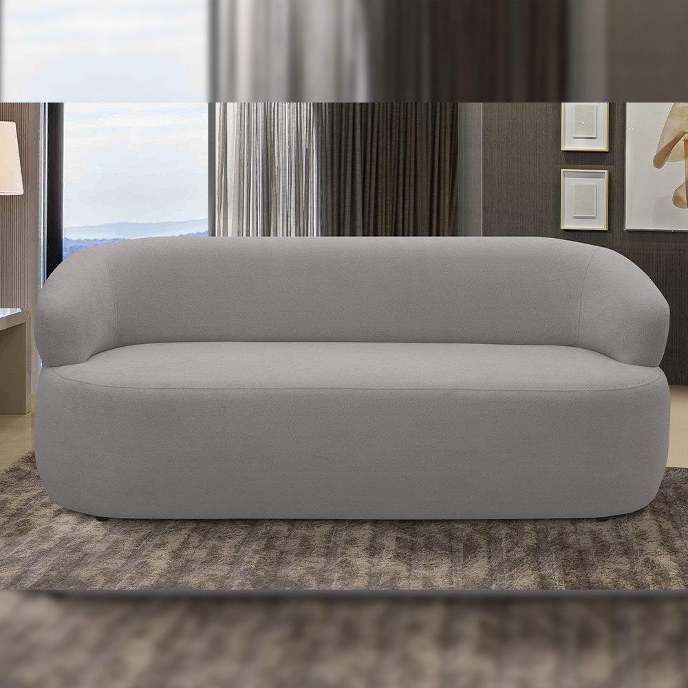 Sofá 2 Lugares Orgânico Sala de Estar Living 140cm Carmen F04 Veludo Cinza - Lyam Decor