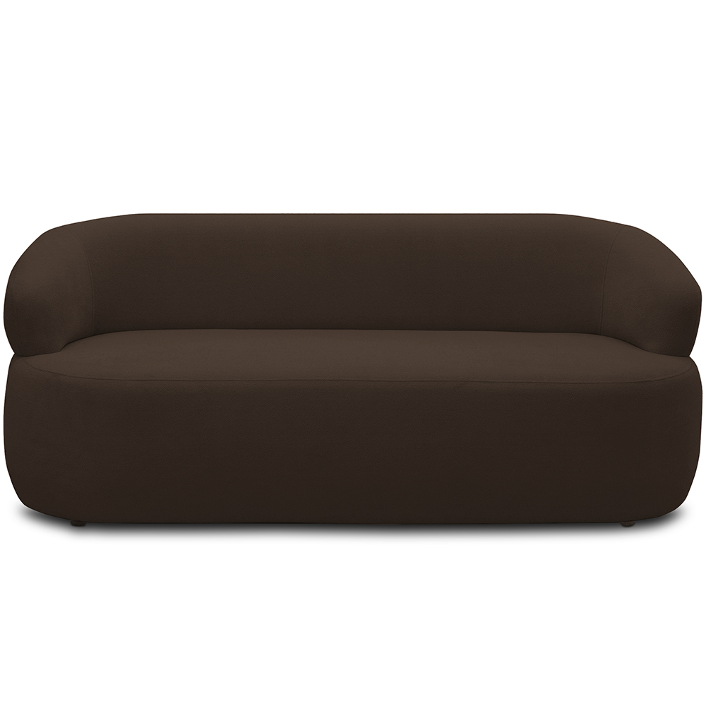 Sofá 2 Lugares Orgânico Sala de Estar Living 140cm Carmen F04 Veludo Marrom - Lyam Decor