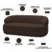 Sofá 2 Lugares Orgânico Sala de Estar Living 140cm Carmen F04 Veludo Marrom - Lyam Decor